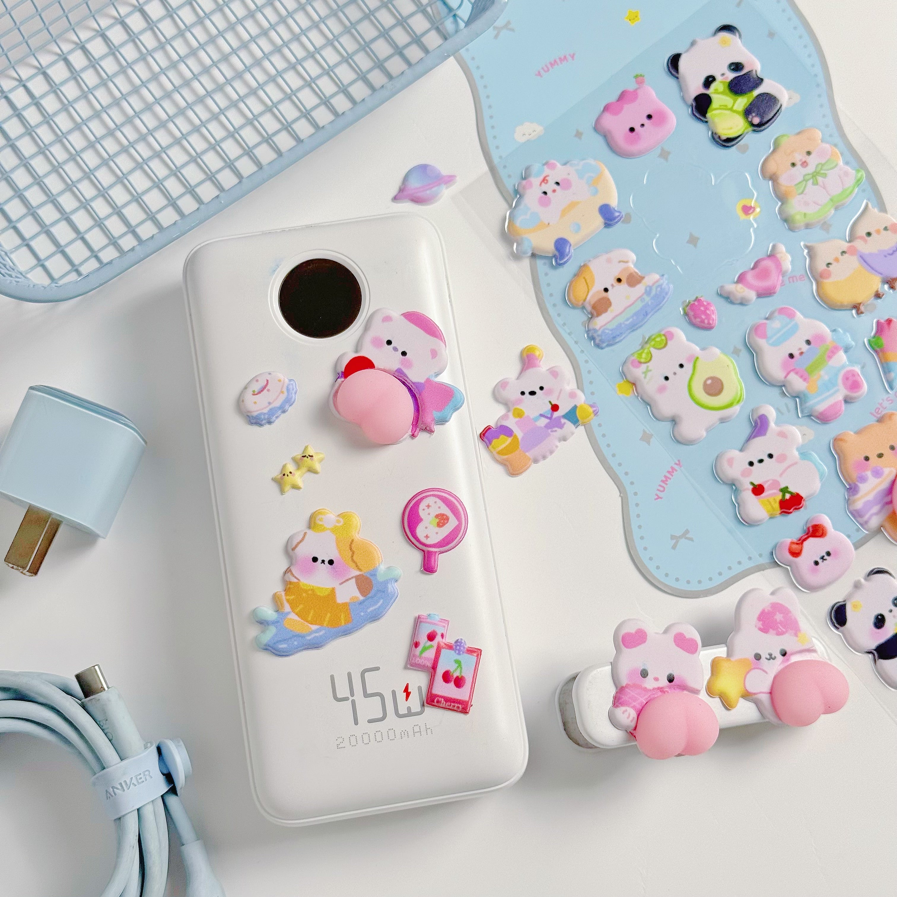 Cute 3D Puffy Stickers Kawaii Resin Animal Cartoon Sticker, Tiny DIY Stickers for Scrapbooks Laptops Water Bottles (Style 001)